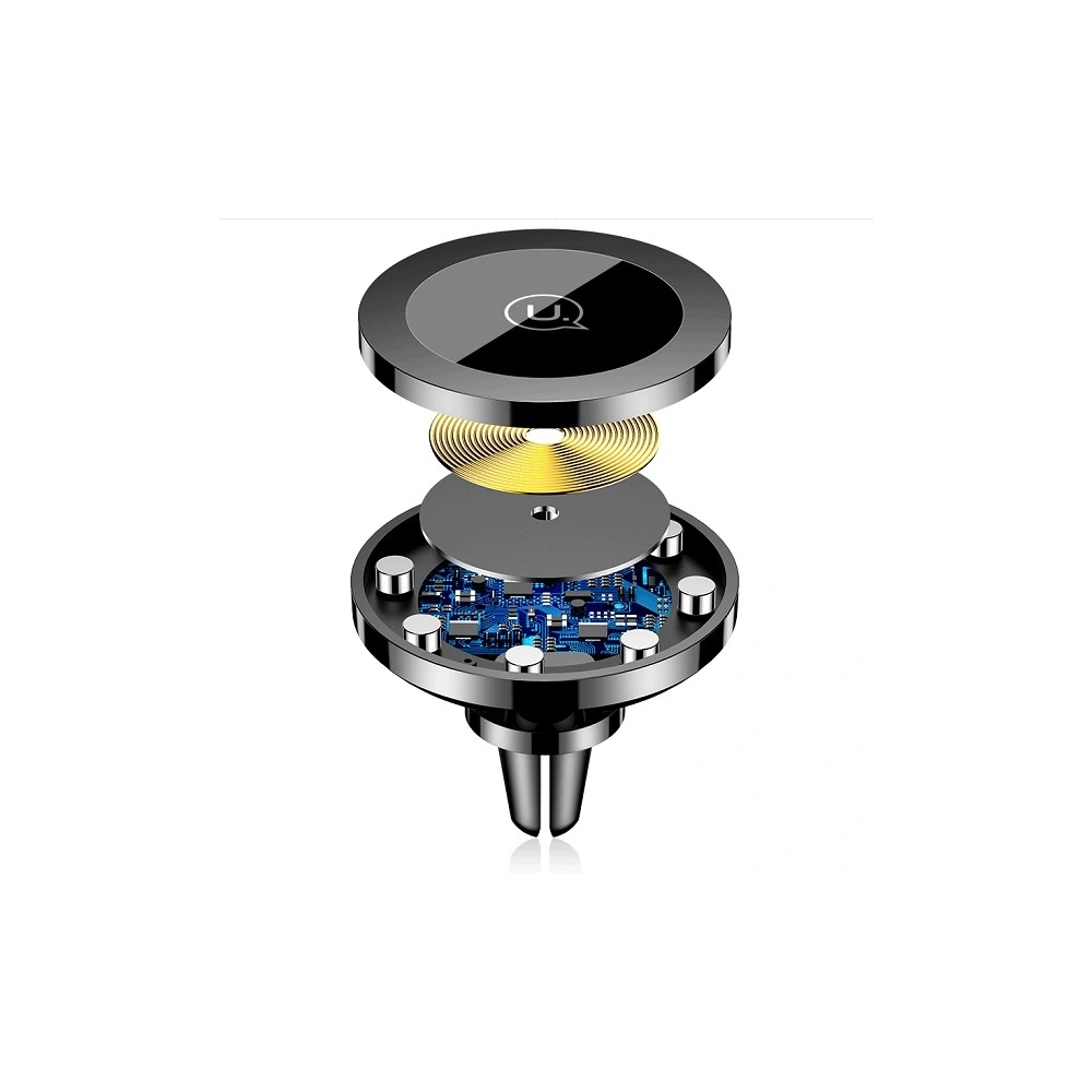 Uchwyt samochodowy z ładowaniem bezprzewodowym USAMS US-CD44 Magnetic Air Vent czarny/black