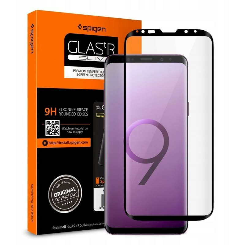 Kup Szkło hartowane Spigen GLAS.tR Case Friendly Galaxy S9+ Plus Black - 8809565305900 - SPN583 - Homescreen.pl