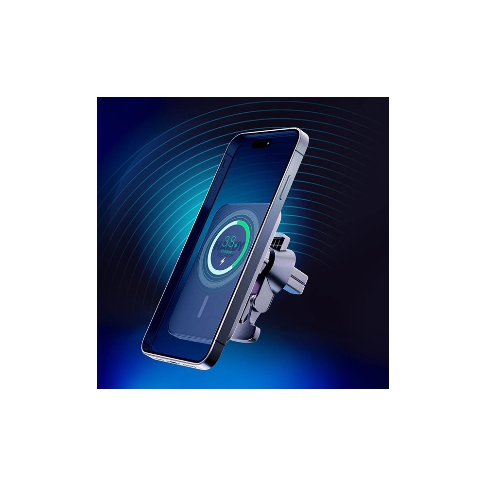 Uchwyt samochodowy z ładowaniem bezprzewodowym dla Apple MagSafe 3MK Hardy MagCharger 15W