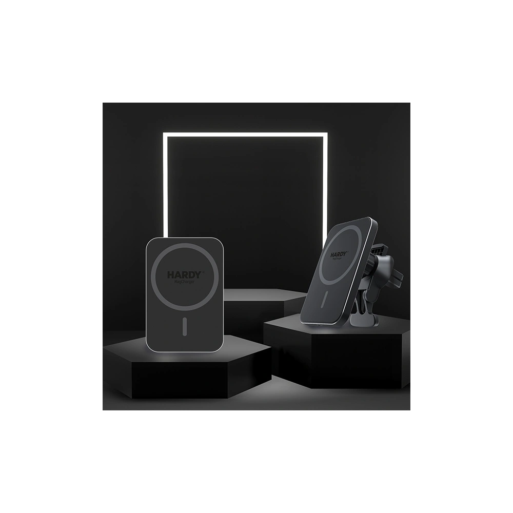 Uchwyt samochodowy z ładowaniem bezprzewodowym dla Apple MagSafe 3MK Hardy MagCharger 15W