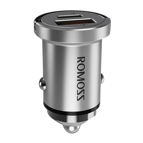 Kup Auto nabíječka Romoss AU45T, USB + USB-C, PD + QC 45W (stříbrná) - ROM47 - {ean13} - Sklep Home Screen