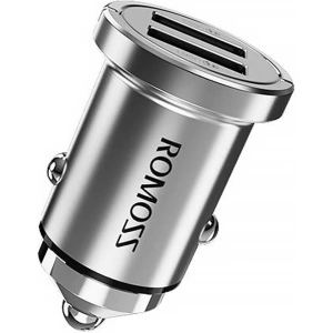 Buy Car charger Romoss AT24D, 2x USB, 24W (silver) - ROM49 - {ean13} - Home Screen Store Europe