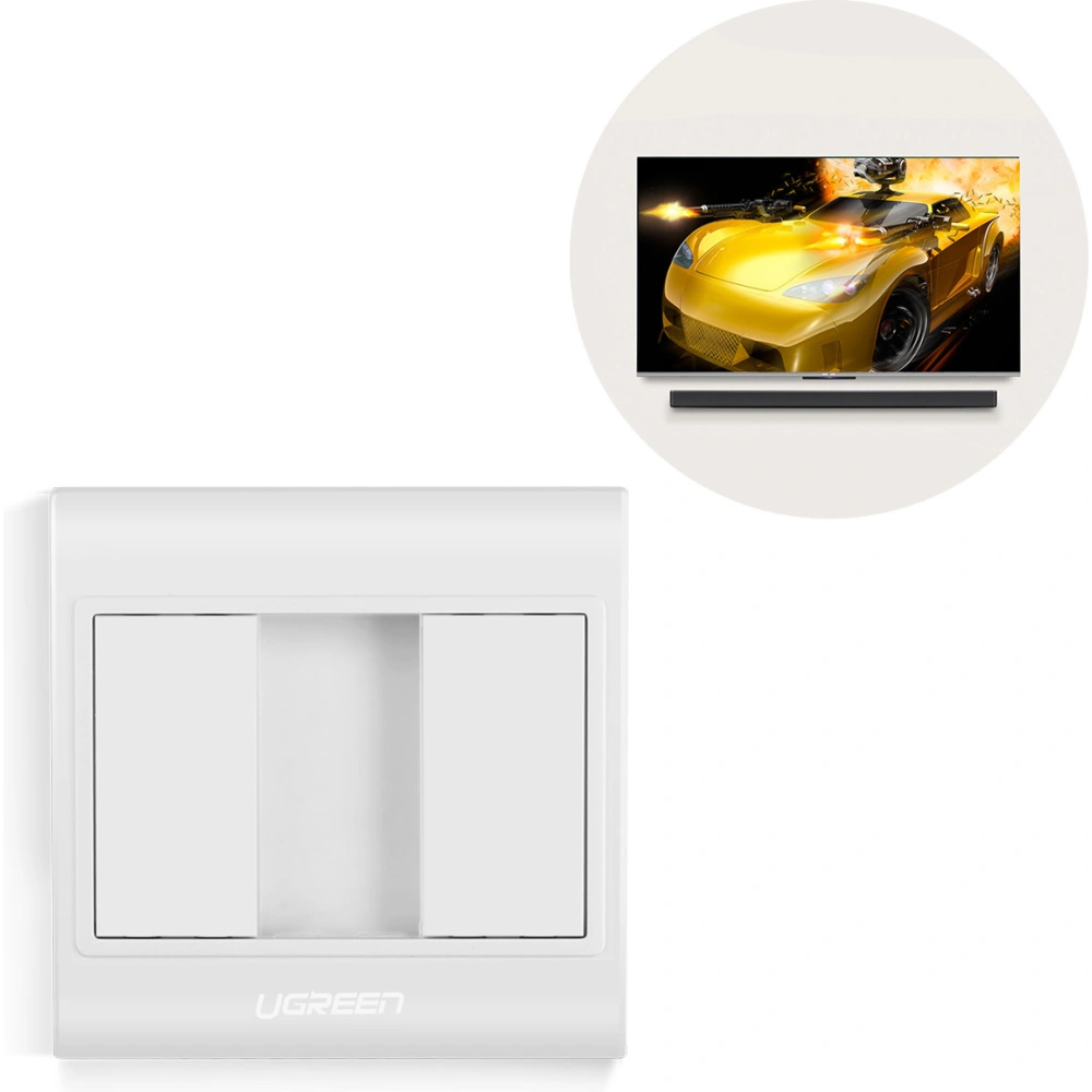 Ramka naścienna UGREEN HDMI (Socket 86) biała