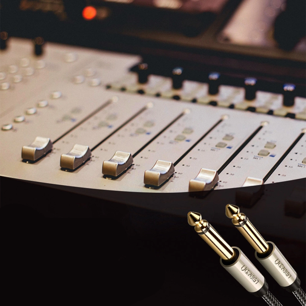 Kabel UGREEN AV128 mono TS jack 6,35mm - jack 6,35mm 5m szary