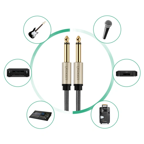 Kup Kabel UGREEN AV128 mono TS jack 6,35mm - jack 6,35mm 5m szary - UGR1482 - {ean13} - Sklep Home Screen
