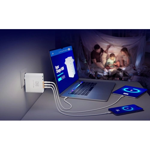 Kup Încărcătorul de rețea 3MK HyperCharger GaN 140W 3xUSB-C + 2xUSB, PD+QC - 3MK4705 - {ean13} - Sklep Home Screen