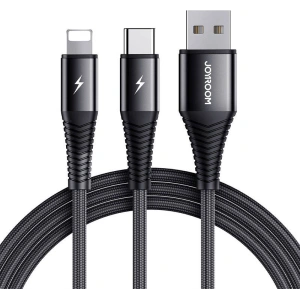Kup Joyroom 1.2m Kabel S-1230G12 2in1 USB-A/USB-C - Lightning 3A (schwarz) - JYR644 - {ean13} - Sklep Home Screen