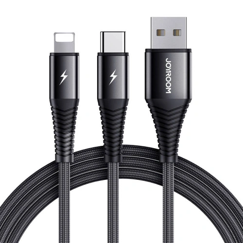 Kup Joyroom 1.2m Kabel S-1230G12 2in1 USB-A/USB-C - Lightning 3A (schwarz) - JYR644 - {ean13} - Sklep Home Screen