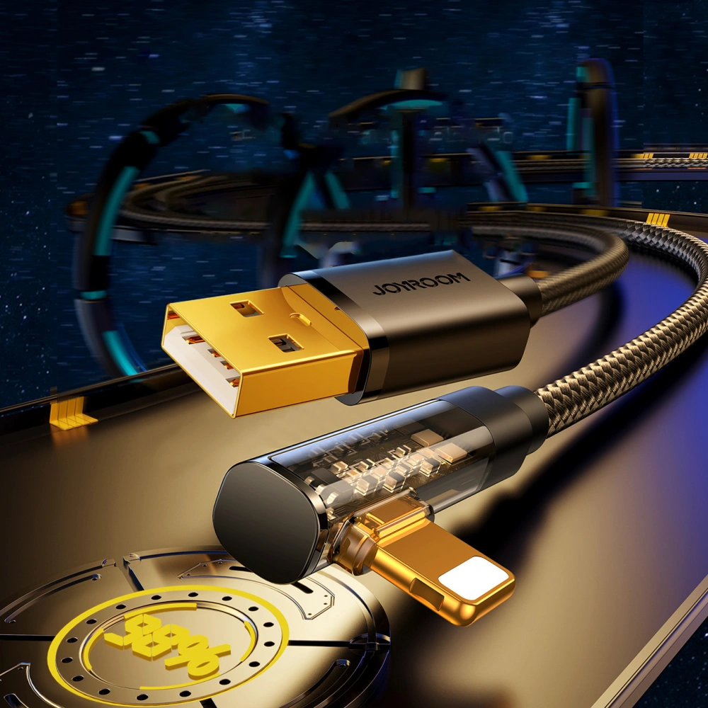 Kabel kątowy Joyroom S-UL012A6 Lightning/USB-A 2.4A 1,2m czarny