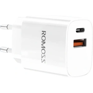 Kup Încărcătorul de rețea Romoss AC20T, USB + USB-C, 20W (alb) - ROM57 - {ean13} - Sklep Home Screen