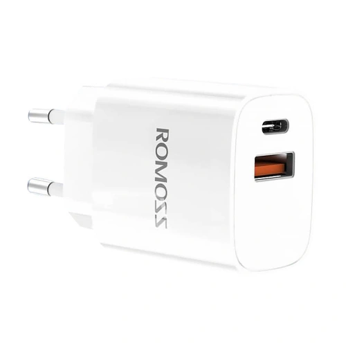 Kup Încărcătorul de rețea Romoss AC20T, USB + USB-C, 20W (alb) - ROM57 - {ean13} - Sklep Home Screen