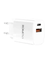 Încărcătorul de rețea Romoss AC20T, USB + USB-C, 20W (alb)