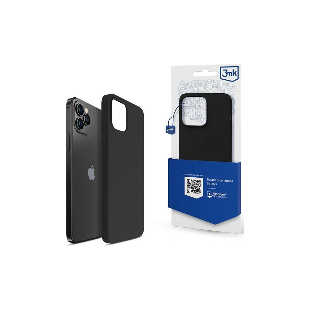 Etui 3MK Silicone Case Apple iPhone 12 Pro Max czarny/black