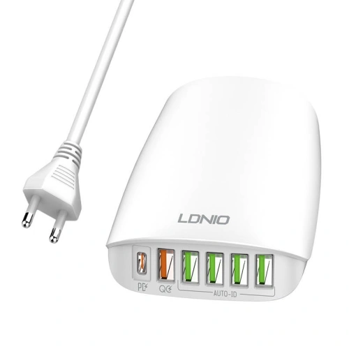 Kup LDNIO Ladegerät A6573C EU 5USB, USB-C 65W + Netzkabel - LDN46 - {ean13} - Sklep Home Screen