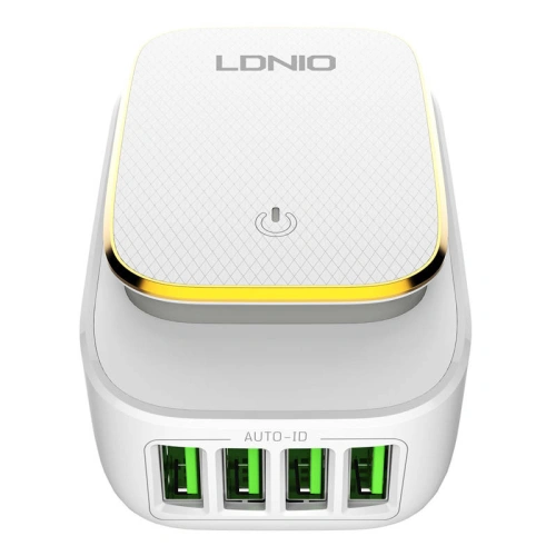 Kup Încărcător de rețea LDNIO A4405 4USB, Lampă LED + cablu Lightning - LDN48 - {ean13} - Sklep Home Screen