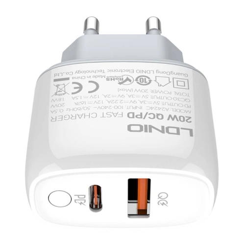 Kup Încărcător de rețea LDNIO A2424C USB, USB-C 20W + cablu USB-C/USB-C - LDN55 - {ean13} - Sklep Home Screen