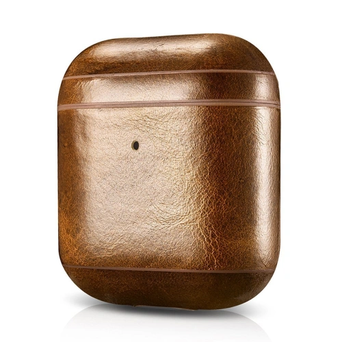 Kup Etui iCarer Leather Oil Wax Apple AirPods 2/1 jasnobrązowy - ICR484 - {ean13} - Sklep Home Screen