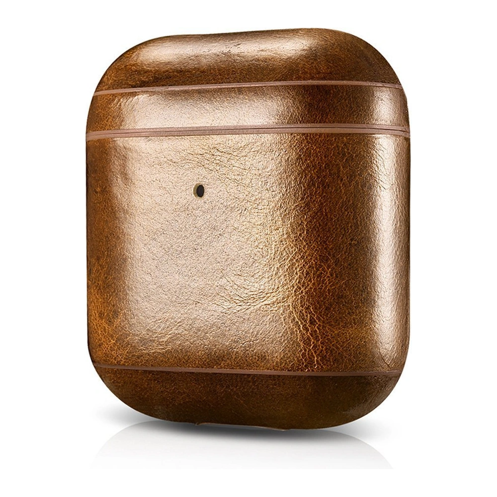 Etui iCarer Leather Oil Wax Apple AirPods 2/1 jasnobrązowy