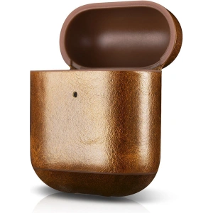 Kup Etui iCarer Leather Oil Wax Apple AirPods 2/1 světle hnědá - ICR484 - {ean13} - Sklep Home Screen