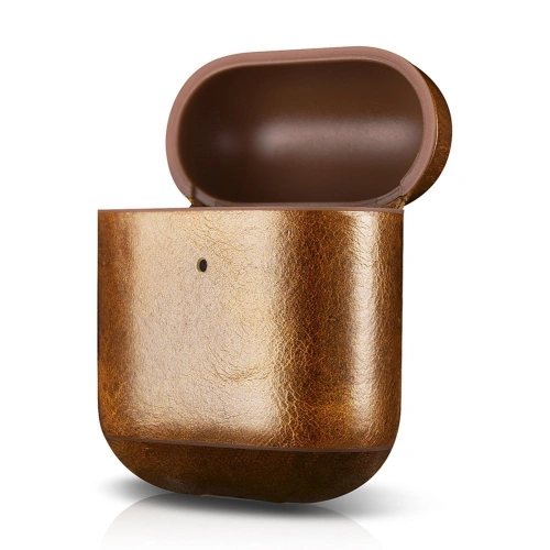 Kup Etui iCarer Leather Oil Wax Apple AirPods 2/1 jasnobrązowy - ICR484 - {ean13} - Sklep Home Screen