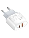 Ładowarka sieciowa LDNIO A2424C USB, USB-C 20W + kabel USB-C/Lightning