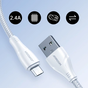 Kabel Joyroom Surpass Series USB-A/microUSB 2.4A 1,2 m bílý