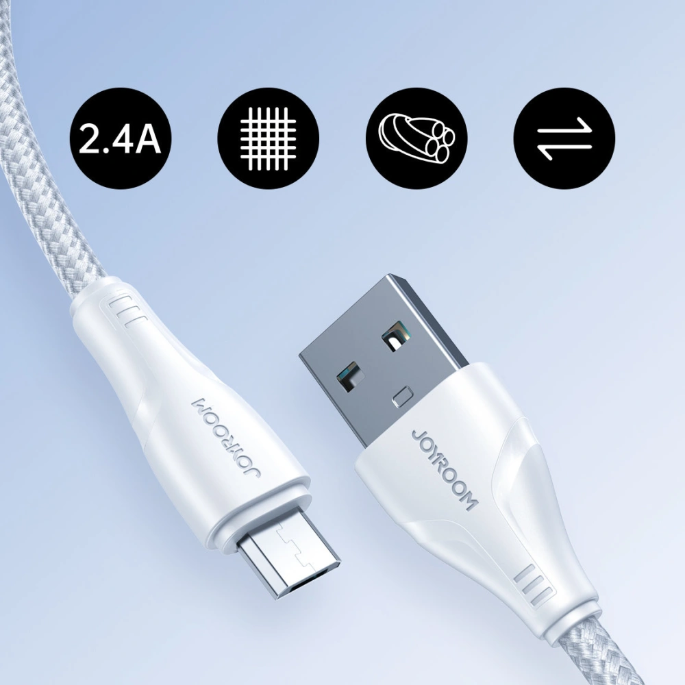 Kabel Joyroom Surpass Series USB-A/microUSB 2.4A 1,2 m biały