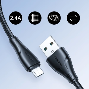 Kabel Joyroom Surpass Series USB-A/microUSB 2.4A 2m černý