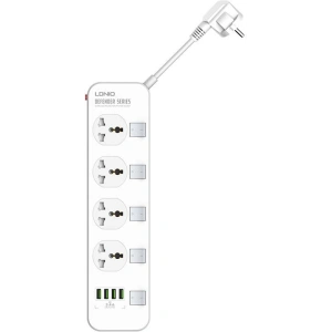 Kup Listă de alimentare cu 4 prize AC, 4x USB, LDNIO SC4408, 2500W (alb) - LDN71 - {ean13} - Sklep Home Screen
