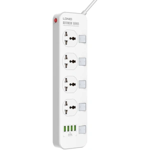Kup Listă de alimentare cu 4 prize AC, 4x USB, LDNIO SC4408, 2500W (alb) - LDN71 - {ean13} - Sklep Home Screen