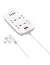 Napájecí lišta se 4 AC zásuvkami, 4x USB, LDNIO SC4407, 2500W (bílá)