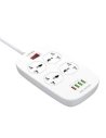 Buy Power strip with 4 AC outlets, 4x USB, LDNIO SC4407, 2500W (white) - LDN72 - {ean13} - Home Screen Store Europe