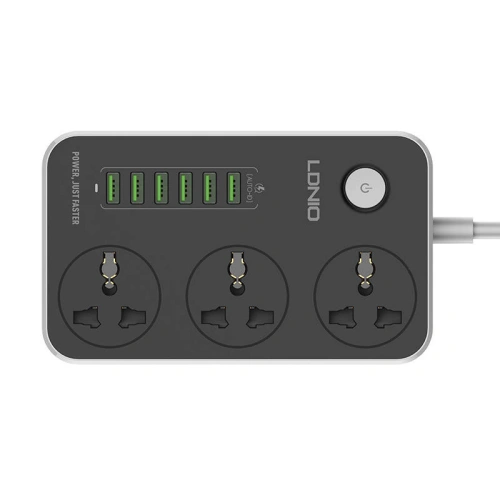 Buy Power strip with 3 AC outlets, 6x USB, LDNIO SC3604, 2500W (gray) - LDN73 - {ean13} - Home Screen Store Europe