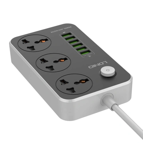 Kup Listwa zasilająca z 3 gniazdami AC, 6x USB, LDNIO SC3604, 2500W (szara) - LDN73 - {ean13} - Sklep Home Screen