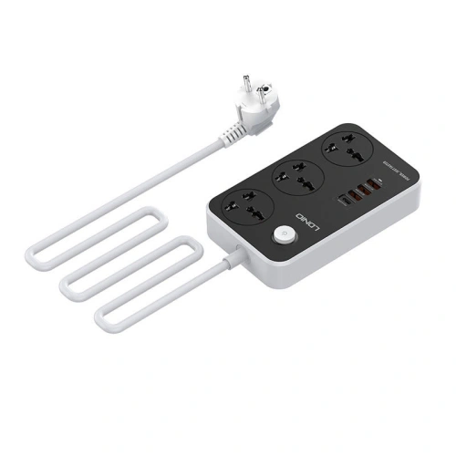 Kup LDNIO Steckdosenleiste mit 3 AC-Anschlüssen, 4x USB, SC3412, 2500W (grau) - LDN74 - {ean13} - Sklep Home Screen
