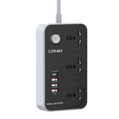 Kup Listwa zasilająca z 3 gniazdami AC, 4x USB, LDNIO SC3412, 2500W (szara) - LDN74 - {ean13} - Sklep Home Screen