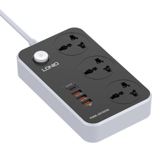 Kup Napájecí lišta se 3 AC zásuvkami, 4x USB, LDNIO SC3412, 2500W (šedá) - LDN74 - {ean13} - Sklep Home Screen