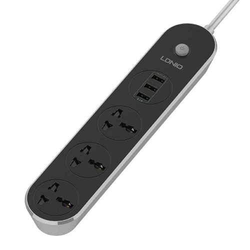 Buy Power strip with 3 AC outlets, 3x USB, LDNIO SC3301, 2500W (gray) - LDN75 - {ean13} - Home Screen Store Europe