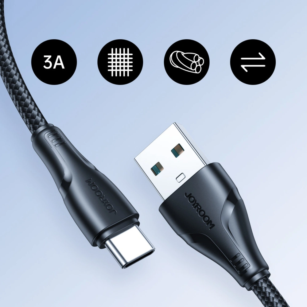Kabel Joyroom Surpass Series USB-A/USB-C 3A 1,2 m czarny
