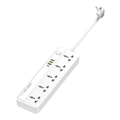Kup Napájecí lišta s 5 AC zásuvkami, 3x USB, USB-C, LDNIO SC5415, 2500W (bílá) - LDN97 - {ean13} - Sklep Home Screen