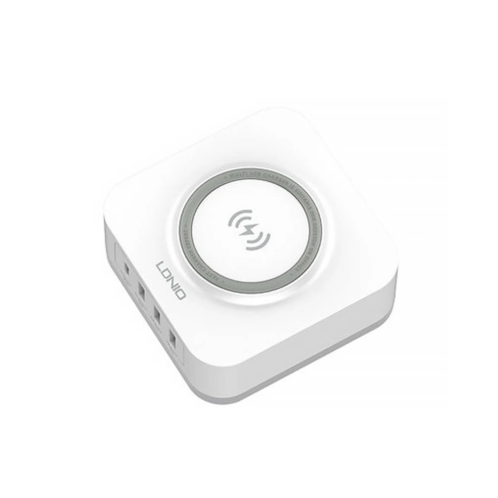 Bezprzewodowa ładowarka indukcyjna LDNIO AW004, 3x USB + USB-C, 32W (biała)