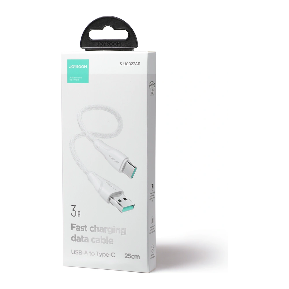 Kabel Joyroom Surpass Series USB-A/USB-C 3A 0,25m biały
