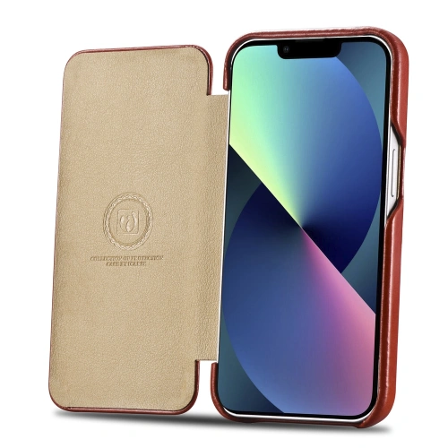 Kup Etui iCarer Curved Edge Vintage Folio Apple iPhone 13 piros - ICR485 - {ean13} - Sklep Home Screen