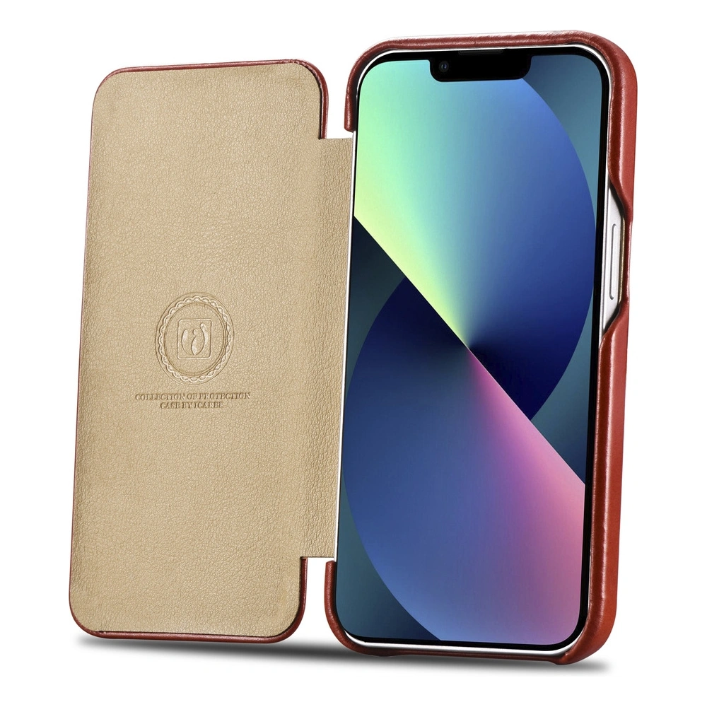 Etui iCarer Curved Edge Vintage Folio Apple iPhone 13 czerwony