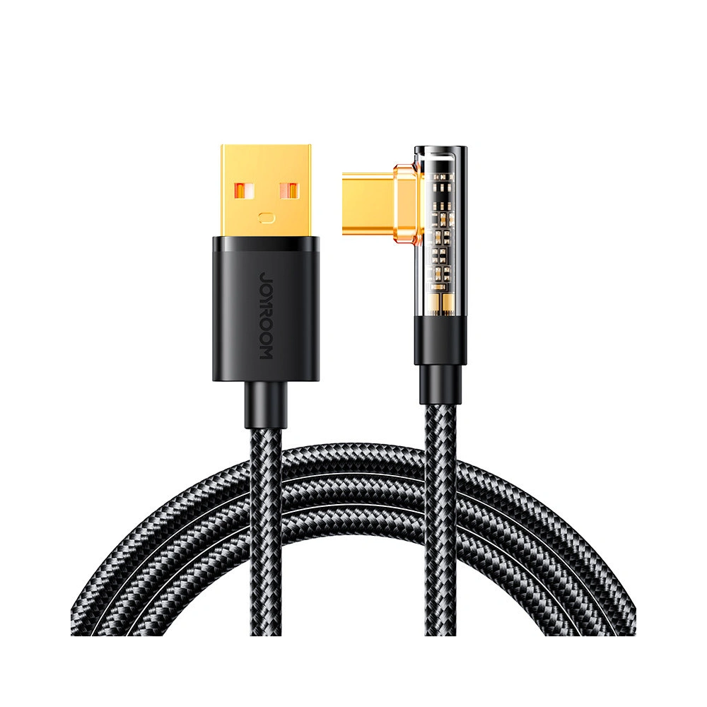 Kabel kątowy Joyroom USB-C/USB-A 3A 1,2m czarny