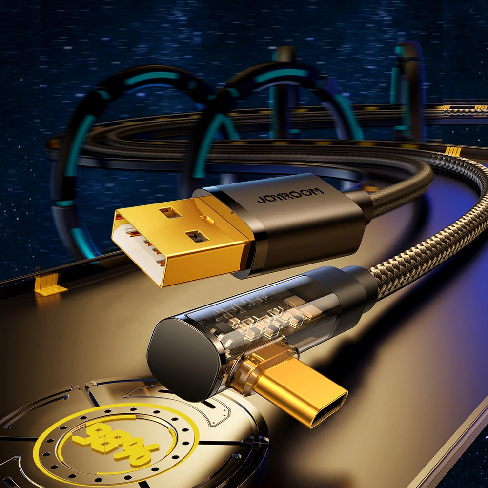 Kabel kątowy Joyroom USB-C/USB-A 3A 1,2m czarny