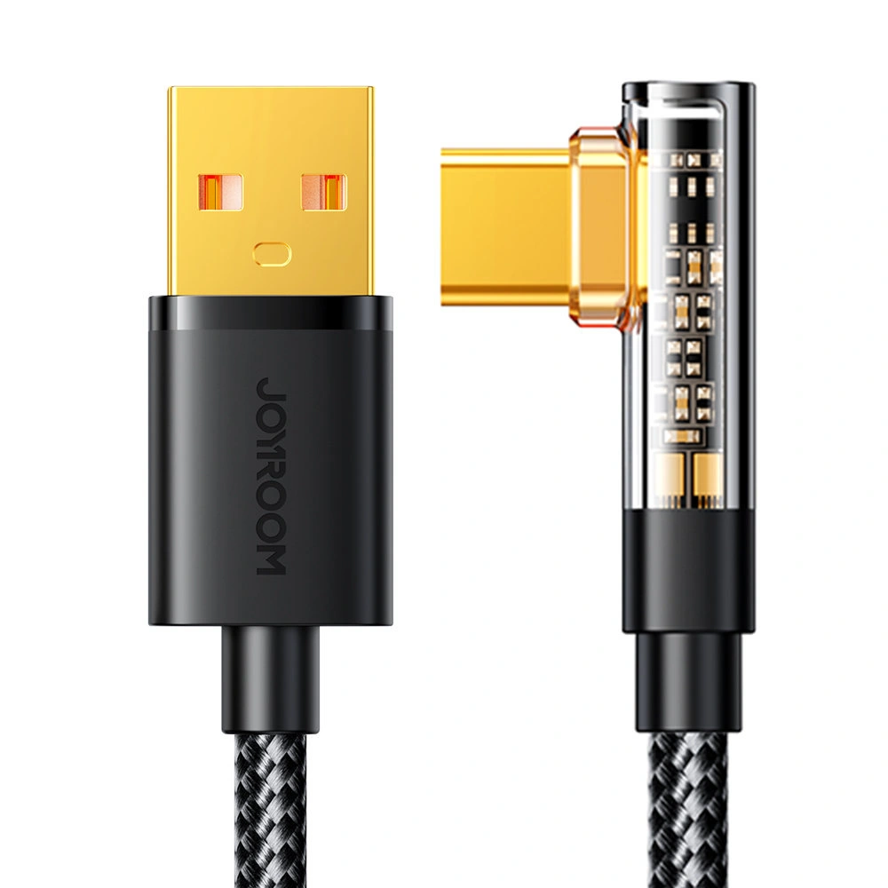 Kabel kątowy Joyroom USB-C/USB-A 3A 1,2m czarny