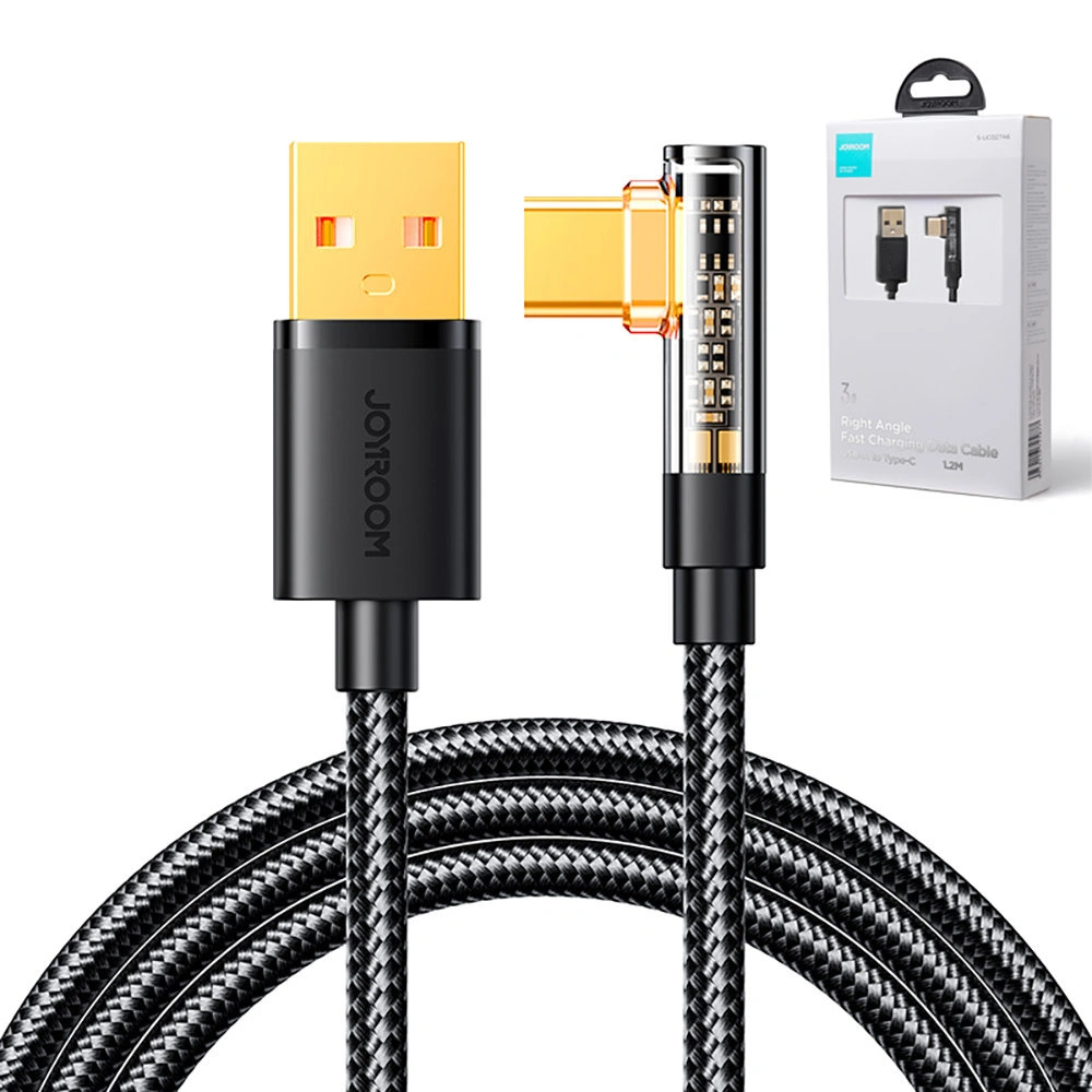 Kabel kątowy Joyroom USB-C/USB-A 3A 1,2m czarny