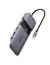 Hub UGREEN CM296 6in1 USB-C / 3x USB 3.2 Gen 2 (10Gbps) - HDMI 4K 60Hz - USB-C PD - DC-Tasche SATA M.2 SSD-Gehäuse grau