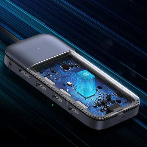 Kup Hub UGREEN CM296 6in1 USB-C / 3x USB 3.2 Gen 2 (10Gbps) - HDMI 4K 60Hz - USB-C PD - DC-Tasche SATA M.2 SSD-Gehäuse grau - UGR1483 - {ean13} - Sklep Home Screen